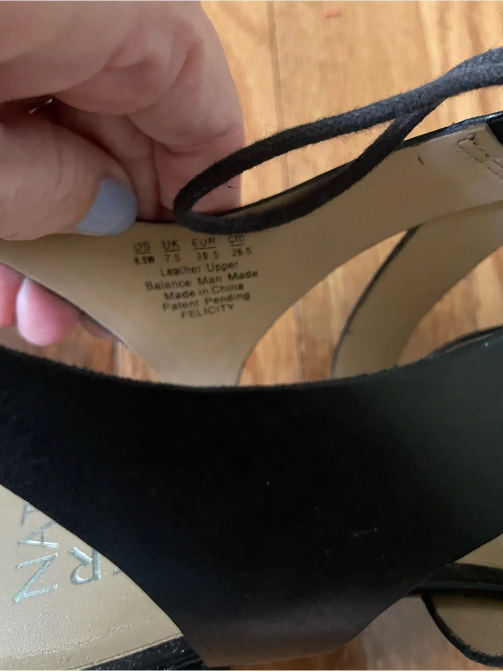 Naturalizer Leather Felicity Black Lace-Up Slingback Heels Size 9.5 Gladiator